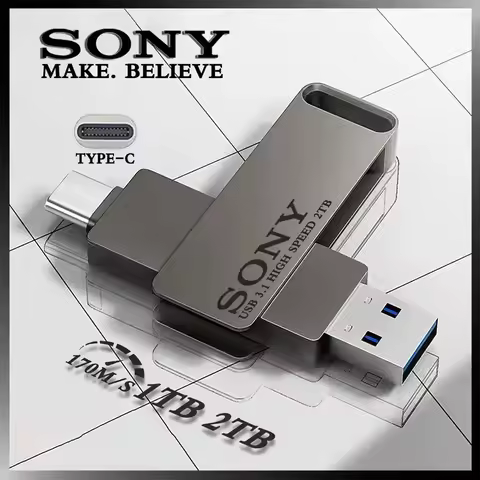 2TB SONY USB PenDrive High Speed Type C Flash Drive 1TB Metal Pendrive 512GB 256GB Portable Memoria 