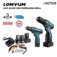 LOMVUM Cordless Drill Rechargeable Electric Screwdriver Power Hand Drills Screwdriver Cordless Drill