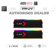 PNY XLR8 UDIMM DDR5-6400MHz-36/48/48/104 Single Side 1.4v RGB 16GB x2