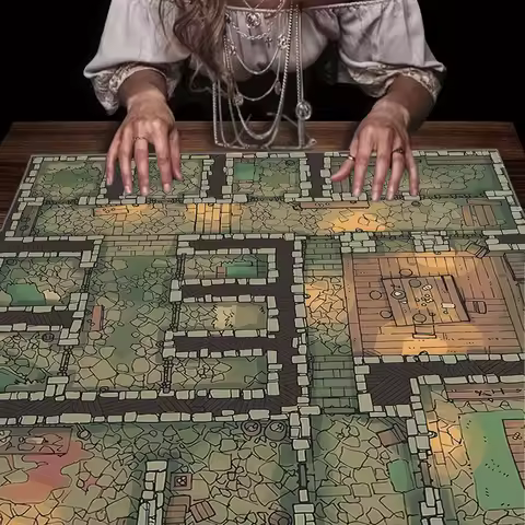 1pc Dungeon Maze Game Tablecloth – Fantasy RPG Mat for Board Games, D&D & Home Decor 50x50cm 90x90cm