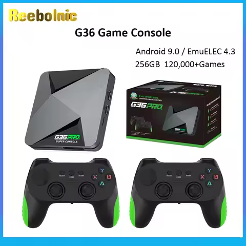 Reebolnic G36 Pro Game Console 256GB 120,000+Games 4K HD Output Retro Video Game Console 50+Simulato