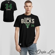 Custom NBA milwaukee bucks basketball t-shirt (can change number and name) distro standard