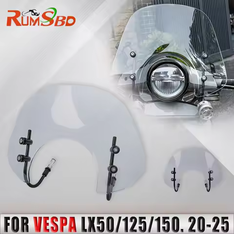 Motorcycle Windshield Air Wind Deflector Windscreen Dust Proof Protector For Piaggio Vespa GTS 250 3