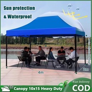 Canopy 10x10 Heavy Duty Kain Tebal Adjustment Height 10x15 Full Set Sunshade Folding KhemahT Tent Ka