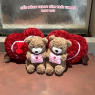 (Valentine 2026) Red Heart-shaped Teddy bear with high-quality letter-hugging Teddy bear, 2-in-1 stu