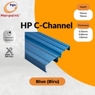 Hai Point HP C Channel Blue Aluzinc Roof Truss, Metal Roofing, Besi C Channel Biru, Besi Bumbung Rak Bunga