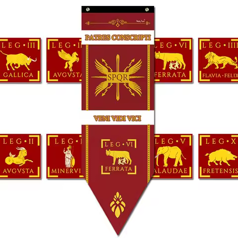 Roman Legions War Banner Home Decor Caesar Rome Empire SPQR Infantry Barbarians Flag Bar Room Decora