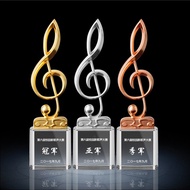 Music Note Singing Competition Gold Silver Bronze Custom Sales Champion Trophy Award Trophy Metal Cu
