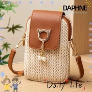 DAPHNE Women Crossbody Bag, Street Style Casual Weave Shoulder Bag, Mini Braided Ladies Beach Basket