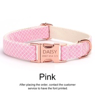 Custom Dog Collar Bling Nylon Dog Collars With Flower Tag Free Engraving Pet Name Buckle Necklace Fo