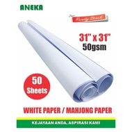 MAHJONG PAPER / KERTAS MAHJONG / KERTAS PUTIH 50GSM 31" X 31"