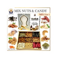 Mix Nuts box 6 in1 &9 IN1 pistachio ,cashew ,almond , dried fog , Apricot ,Mixed raisins1.2KG