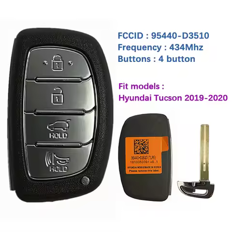 CN020143 Aftermarket 4 Button Smart Key For Hyundai Tucson 2019-2020 Remote Frequency 433MHz 95440-D