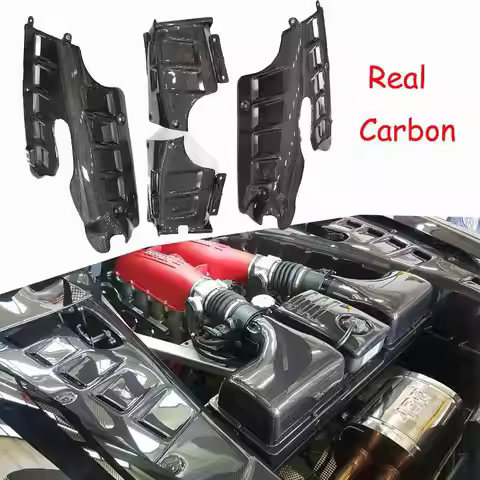 Real Carbon Fiber Engine Bay Side Panel Cover Kit for Ferrari F430 Spider Convertible 2005-2010