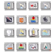 10MK Elegant Italian Charm Bracelet Link Delicate Alternative Pattern Bracelet Link Sturdy Steel Bra