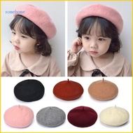 SOME Baby Girls Beret Hat Solid Color Vintage Beret Beanie Cap Bonnet Hat for Kids