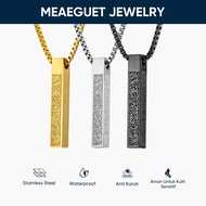 Meaguet Titanium Men's Ayat Kursi Necklace Anti-Rust Long Necklace Men's Chain Necklace Pendant Arab
