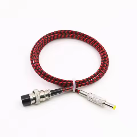 Hand Made 1.2M GX16 2Pin to 5.5*2.1mm / 5.5*2.5mm DC Power Supply Cable For Linear PSU