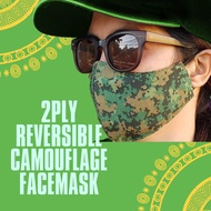 2 Ply Cotton Reversible Camouflage Face Mask Breathable Fashionable