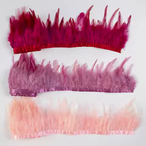 1Meter Pheasant Feathers Trim Fringe 4-6 Inch Nature Rooster Feather Ribbon for Carnival Party Cloth