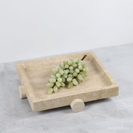 T Tray Fruit Tray Hotel Luxury Dormitory Light Decoration New Stone Chinese Tea Room Living Room Yel
