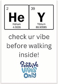 Hey Check Ur Vibe Before Walking Inside Classroom Poster - Funny Punny Gen Z Humor Poster - 12 x 18 