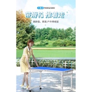 Foldable Table Stall with Wheels Outdoor Stall with Wheels Stall Portable Household Dining Table Cha