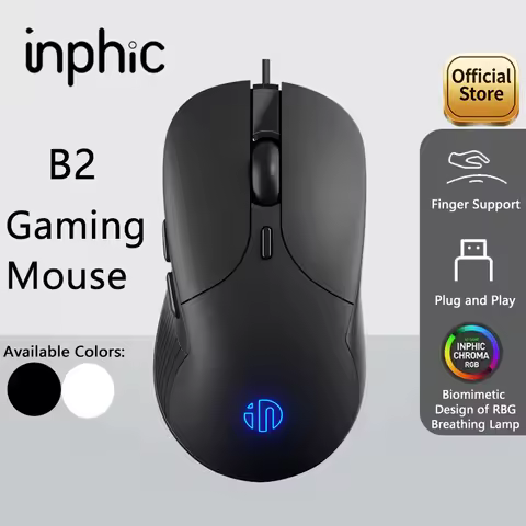 INPHIC B2 USB Wired Mouse Silent Office Gaming Mouse for PC and Laptops