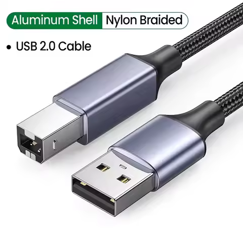 USB Printer Braided Cable USB Type C to USB B 2.0 Male Scanner Cord High Speed Printer Scanner For H