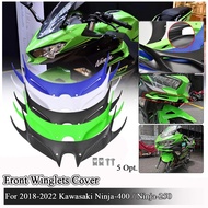 Front Aerodynamic Winglet For Kawasaki Ninja250 Ninja400 2018-2022 Part Fairing Beak Spoiler Cover P