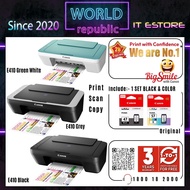 Canon Printer PIXMA E410 All-In-One Print Scan Copy  - Black / Grey / Green White - 3 Years On-site 