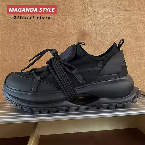 Black Warrior functional style dad shoes men's shock-absorbing lightweight tire shoes niche thick so