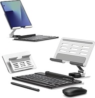 for Samsung Galaxy Z Fold 5 4 3 Stand & Keyboard Mouse, Portable Detachable Bluetooth-Compatible Key