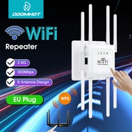 DoomHot WiFi Repeater Signal Booster 2.4Ghz/5Ghz Wireless Range Extender WiFi Signal Booster 300/1200Mbps Wi-Fi Signal Amplifier Network Routers Network Extender For AP Router Range EU Plug