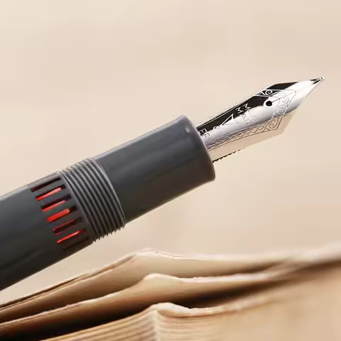 Vintage Majohn P136 Glacier Blue Fountain Pen Copper Piston EF 0.4mm F 0.5mm M Nibs School Office St
