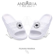 Andaria Kids Store - Children's Slop Sandals Size 30 - 35 Casual Slip-On Sandals White Flat Sandals 