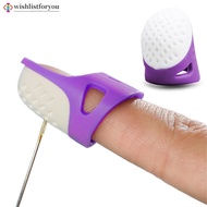 Wishlistforyou Silicone Thimble Finger Protector Sewing Needlework Craft Embroidery Anti-slip Ring F