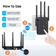 Simple Wifi signal booster with 4 high speed antennas 300m/1200mpbs 2.4G 300Mbs. Expand coverage are