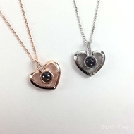 I Love You S925 Silver Projection Love Memory 100 Necklace Kinds of Clavicle Language Same Style Lov