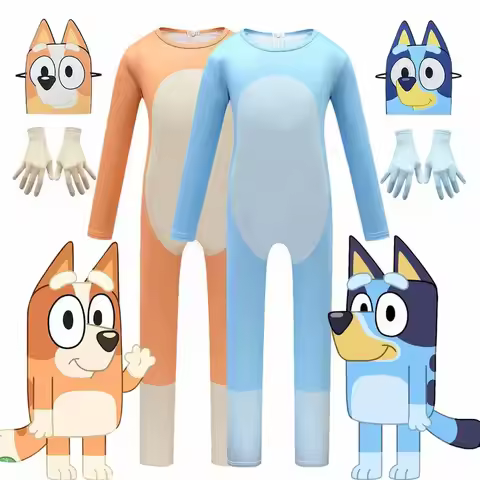 ♥ 2026 2025 Anime costume New Bluey Children Cosplay Clothing Tight Jumpsuit Animation Peripheral Cu