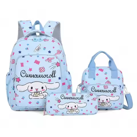 Hello Kitty three-piece set Cute anime creativity Leisure outdoors Kuromi print small and lightweigh