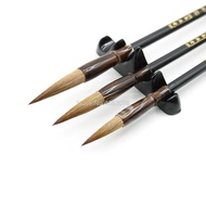 }{“+ 3Pcs/Set Exquisite Chinese Calligraphy Brush Pen Brown Weasel Wool Hair Artist Writing Drawing Brush For Student School Supplies