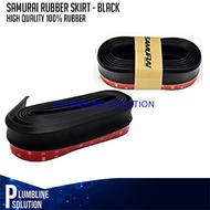 Samurai Rubber Lip Skirt Universal Pure Black / Car Samurai Front Bumper Lip Protector Rubber