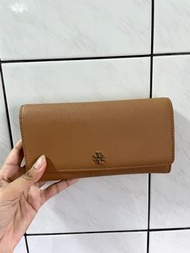 Tory Burch TB 防刮皮革長夾 信封 掀蓋 長夾 二手