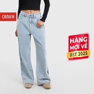 Women's loose wide-leg jeans with line combination CANIFA 6BJ25C004