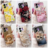 For OPPO K13 Turbo Pro New Elegant Floral Cat Painting Casing Oppo K13Turbo 5G Soft Silicone TPU Pho