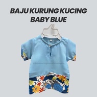 [Baby Blue] Baju Kurung Cat Female Raya Animal Monkey Blue Liquid