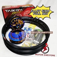 EX5 DREAM/WAVE100 ALLOY RIM 1.40 X 17 ALOI SIAM BUYUNG TITANIUM SPOKE HITAM RANTING HITAM "MOTOR ONE