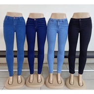 Women Jeans  /Kain bergetah Skinny Denim Black Light blue dark blue mideum blue pants.Ready stock