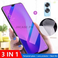 3 in 1 Anti Blue Light Ray OPPO A60 Tempered Glass For OPPO A18 A38 A58 A78 5G A79 A17 Screen Protector Protective Glass Carbon Fiber Back Film